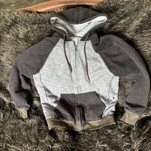 Billabong Women’s Large Gray and Brown Zip-Up Hoodie